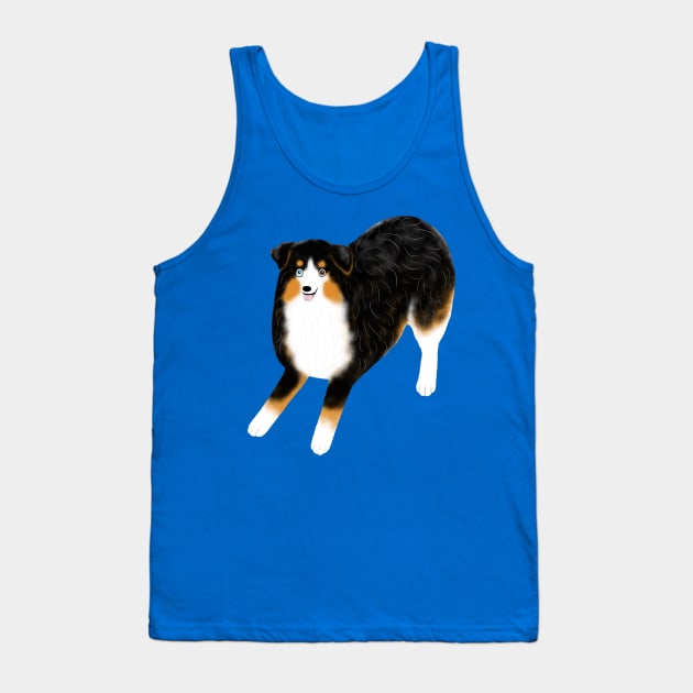 Australian Shepherd (Black Tri) Tank Top by illucalliart